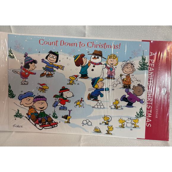 Peanuts Hallmark Christmas count down 5x7 card NEW/sealed vintage - Picture 1 of 6
